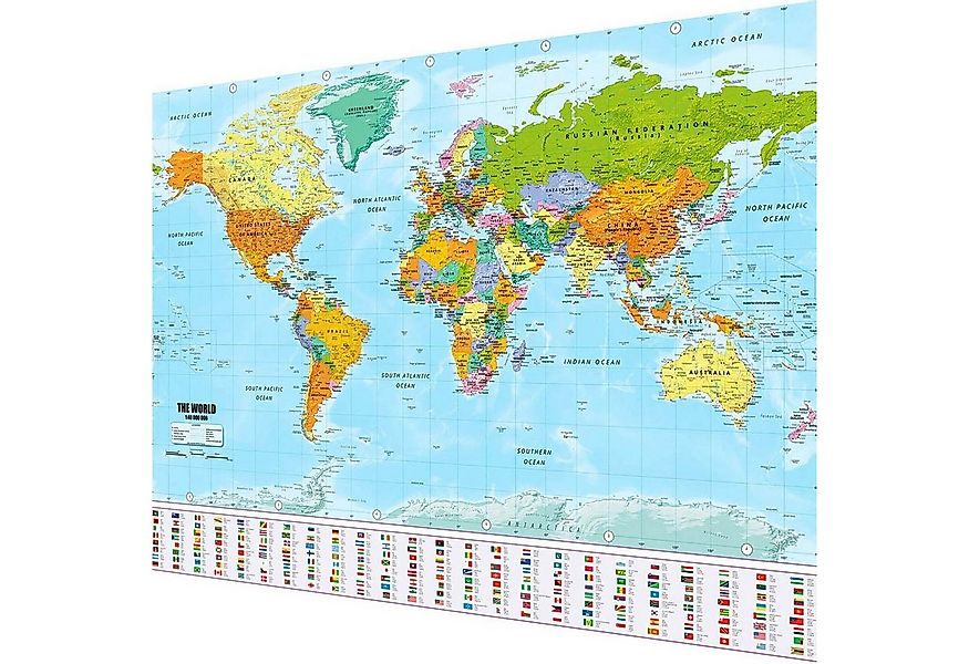 Goods+Gadgets Poster XXL Weltkarte, Politisch (mit Fahnen & Flaggen), Landk günstig online kaufen