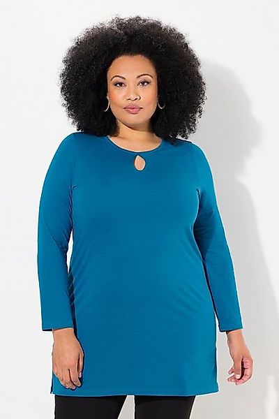 Ulla Popken Longshirt Longshirt A-Linie Keyhole Rundhals Langarm günstig online kaufen