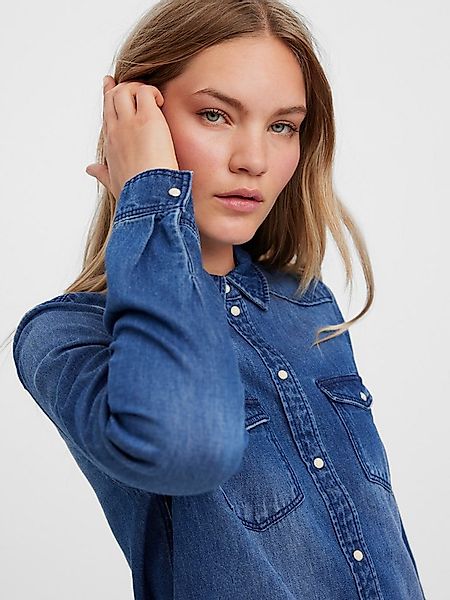 Vero Moda Klassische Bluse VMMARIA LS DENIM SLIM SHIRT MIX NOOS günstig online kaufen