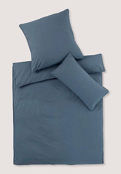 hessnatur Perkal Bettwäsche-Set aus Bio-Baumwolle - blau - Größe 200x200 / günstig online kaufen