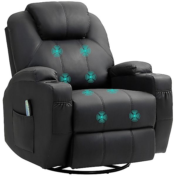 HOMCOM Massagesessel mit Fernbedienung, Drehbarer Fernsehsessel günstig online kaufen