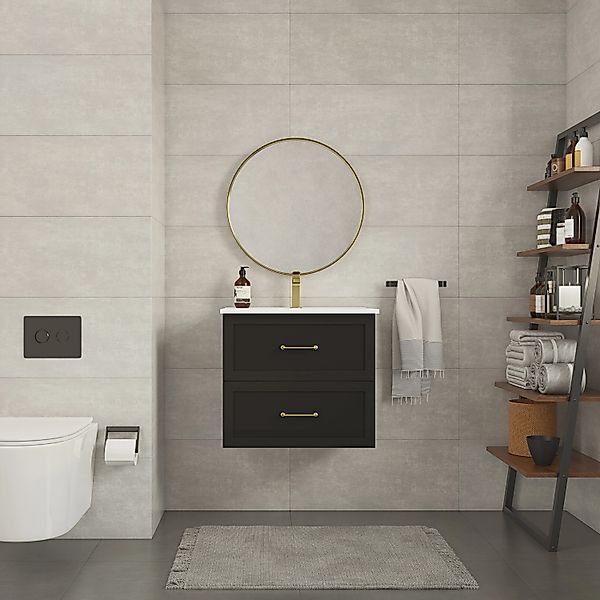 Randal Einzelwaschtisch DROME 60 cm Schwarz matt Matt mit Softclose günstig online kaufen