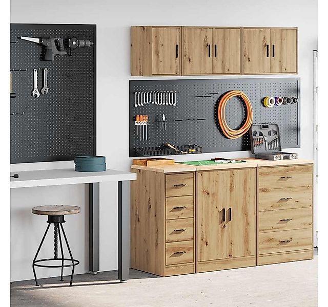 vidaXL Schrankmodule Garagenschränke 2 Stk. Artisan-Eiche Holzwerkstoff günstig online kaufen