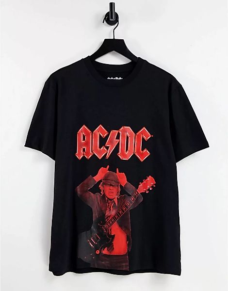 Pull&Bear – ACDC – Schwarzes T-Shirt günstig online kaufen
