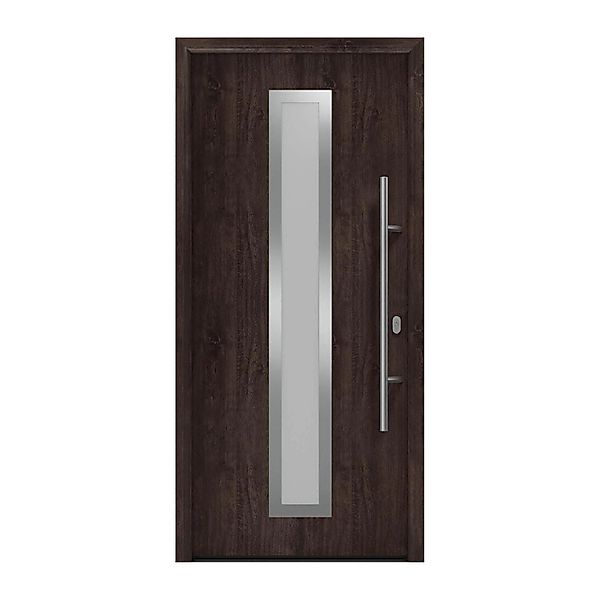 EcoStar Haustür Isopro IP 700S Eiche Dunkel 110 cm x 210 cm DIN R günstig online kaufen