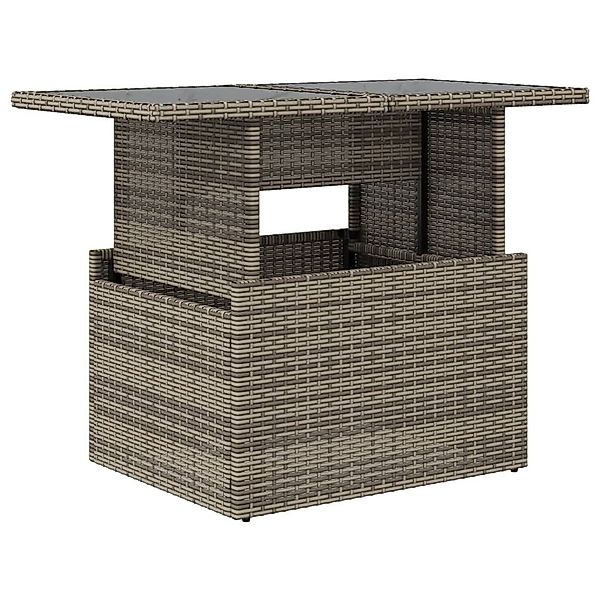 vidaXL Gartentisch Gartentisch mit Glasplatte Grau günstig online kaufen