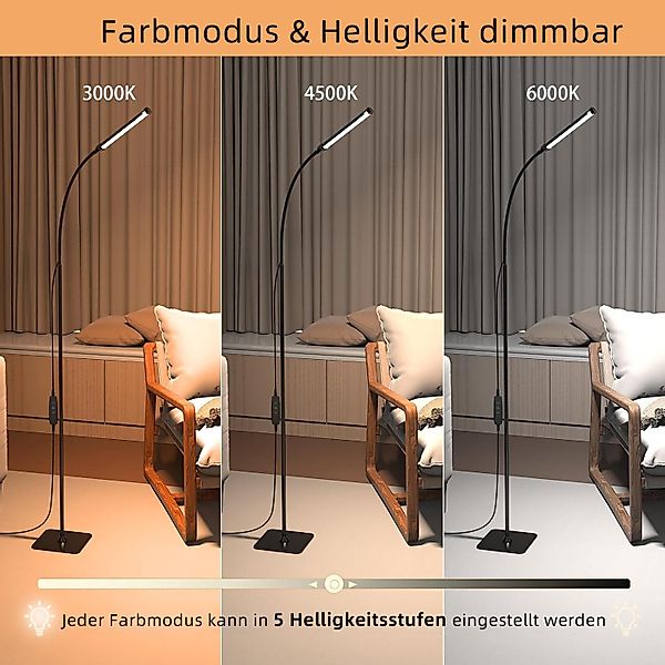 LMaxhome LED Stehlampe Dimmbar Stehleuchte 360° günstig online kaufen