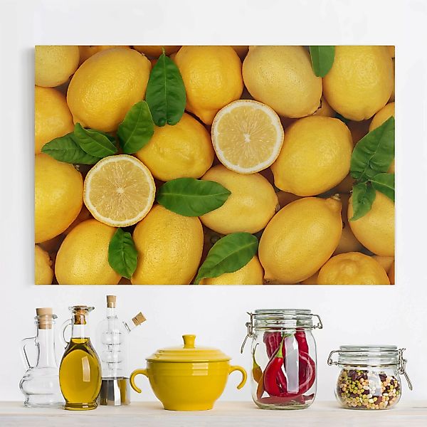 Leinwandbild Küche - Querformat Saftige Zitronen günstig online kaufen