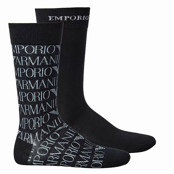 EMPORIO ARMANI Herren Socken, 2 Paar - Logodruck, One Size (39-46) günstig online kaufen