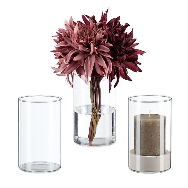 relaxdays Tischvase Vasen Set aus Glas günstig online kaufen