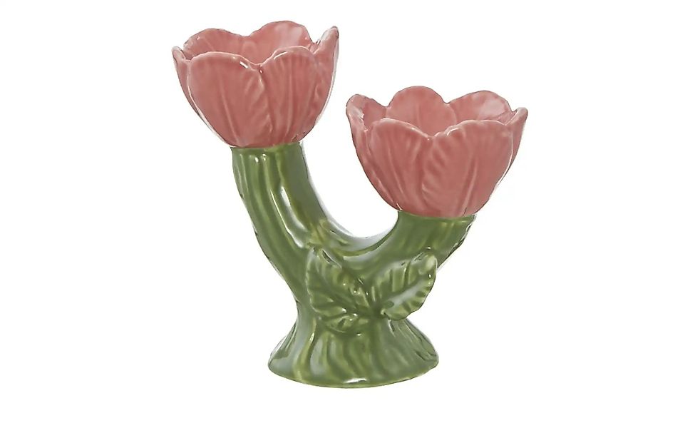 HOME STORY Kerzenhalter Blüte   ¦ rosa/pink ¦ Porzellan ¦ Maße (cm): B: 6,7 günstig online kaufen