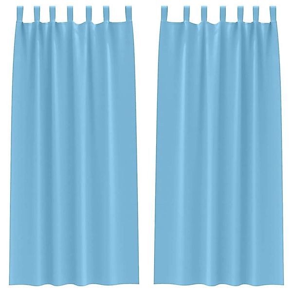 vidaXL Verdunkelungs-Vorhänge mit Ringen Himmelblau Polyester 4107546 günstig online kaufen