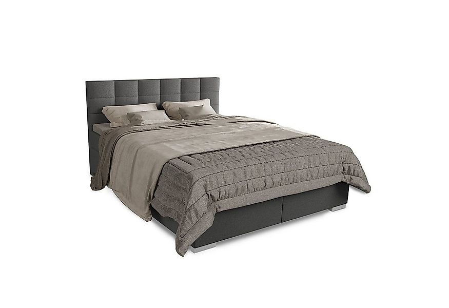 Juskys Boxspringbett Seattle, 180x200 cm, mit Stoff-Bezug, Federkernmatratz günstig online kaufen