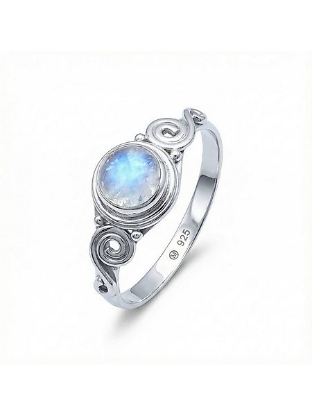 mantraroma Silberring KINURI aus 925 Silber mit Regenbogen Mondstein (Ring günstig online kaufen