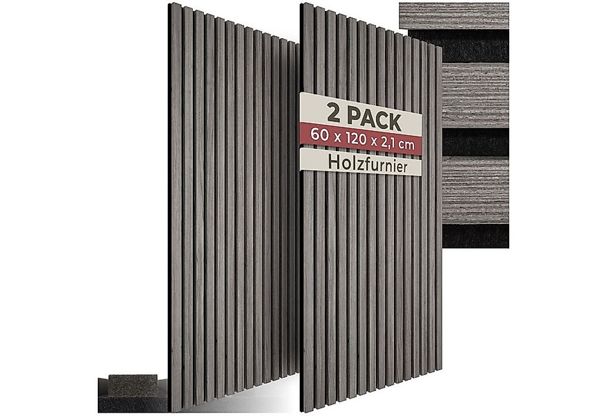 tectake Wandpaneel Akustikpaneele, BxL: 60x120 cm, (Komplettset, 2-tlg., La günstig online kaufen
