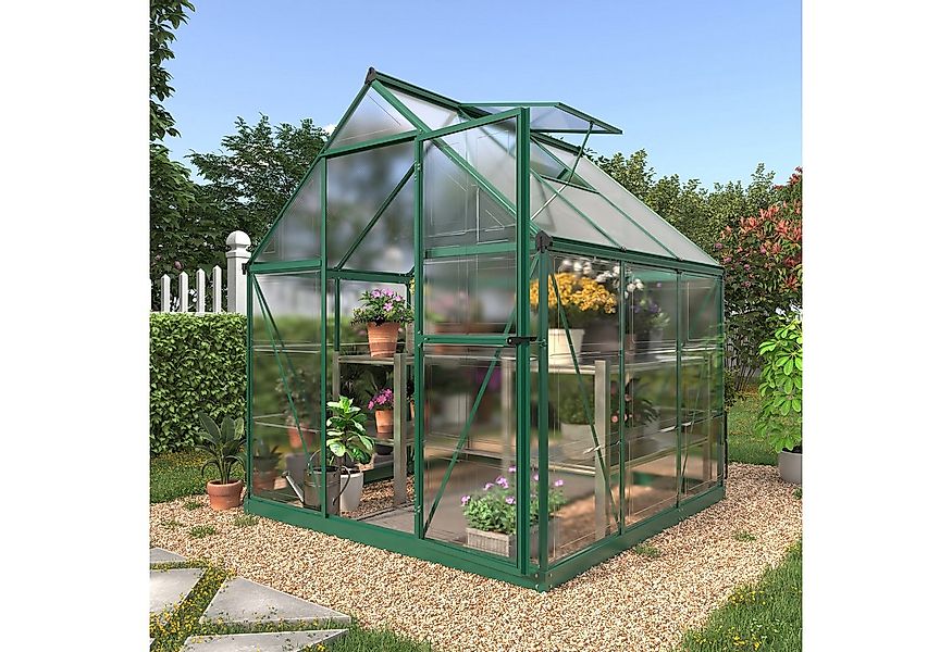 KONIFERA Gewächshaus Sunny, BxTxH: 182 x 182 x 208 cm, 7 mm Wandstärke, Kom günstig online kaufen
