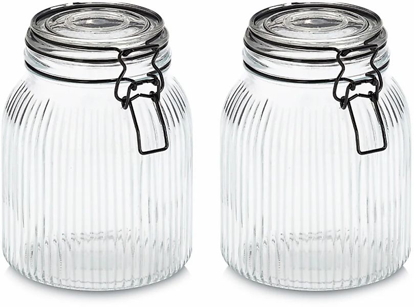 Zeller Present Vorratsglas "mit Bügelverschluss, 2-tlg." Set, 2 Stk. tlg. l günstig online kaufen