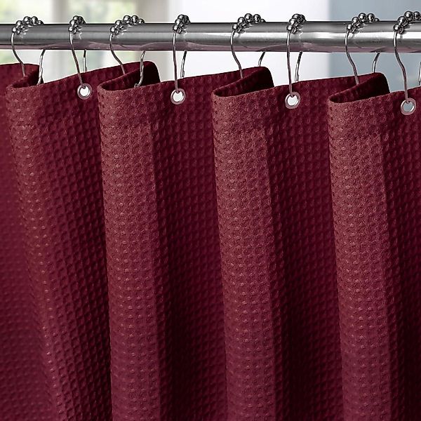 VANZAVANZU Duschvorhang Waffel Duschvorhang Metallringe Textil günstig online kaufen