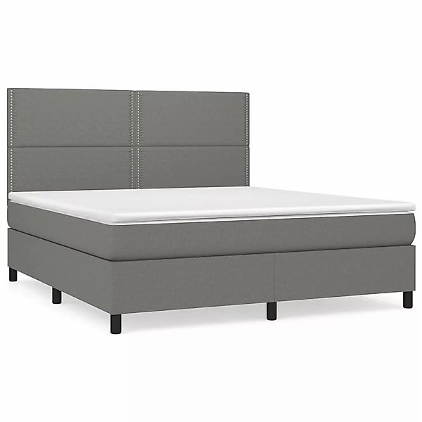 vidaXL Boxspringbett mit Matratze Dunkelgrau 160x200 cm Stoff1373237 günstig online kaufen