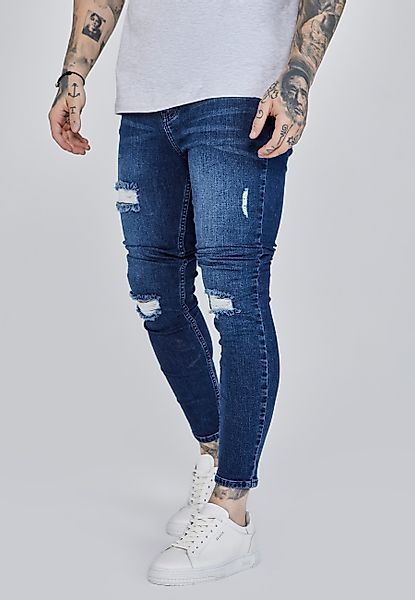 Siksilk Skinny-fit-Jeans SikSilk Herren Blaue Distressed günstig online kaufen