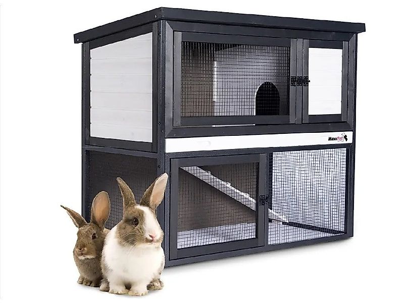 RV-Parts Kleintierstall Kaninchenstall mit mehrstöckigem Gehege und separat günstig online kaufen