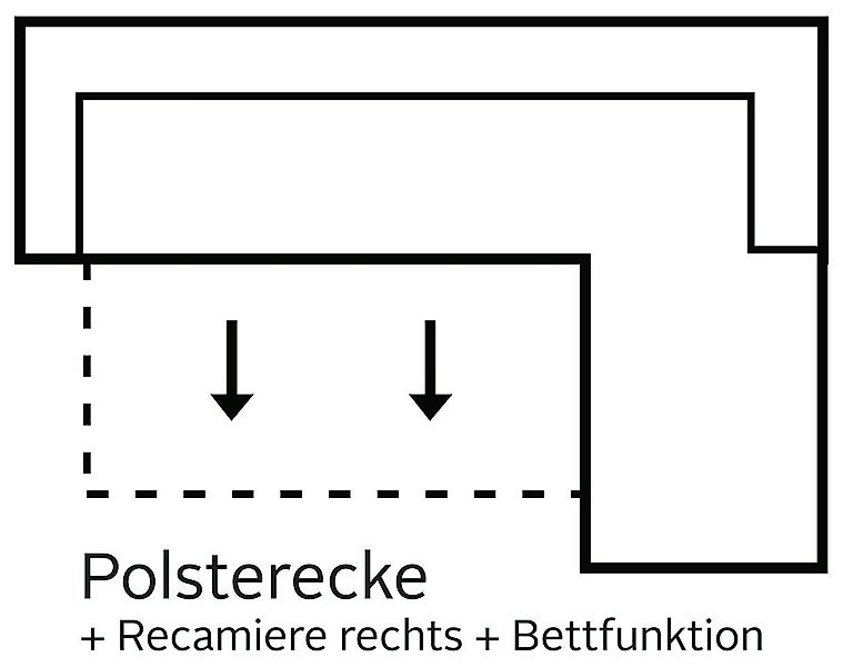 Home affaire Ecksofa "Ventura L-Form", wahlweise mit Bettfunktion und Bettf günstig online kaufen