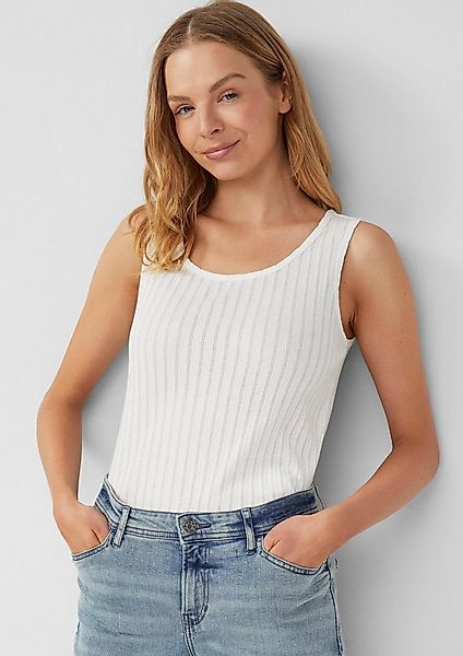 s.Oliver Muscleshirt T-Shirt Semitransparentes Slim-Fit-Top aus Ajour-Rippe günstig online kaufen