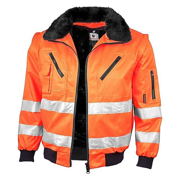 Qualitex Workwear Pilotenjacke signalfarbe 4-in-1 Arbeitsjacke aus Mischgew günstig online kaufen