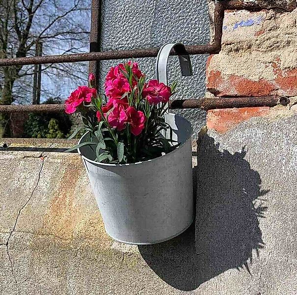 Hängetopf Zink Pflanztopf mit Haken Blumentopf Vintage Kräutertopf Balkon G günstig online kaufen