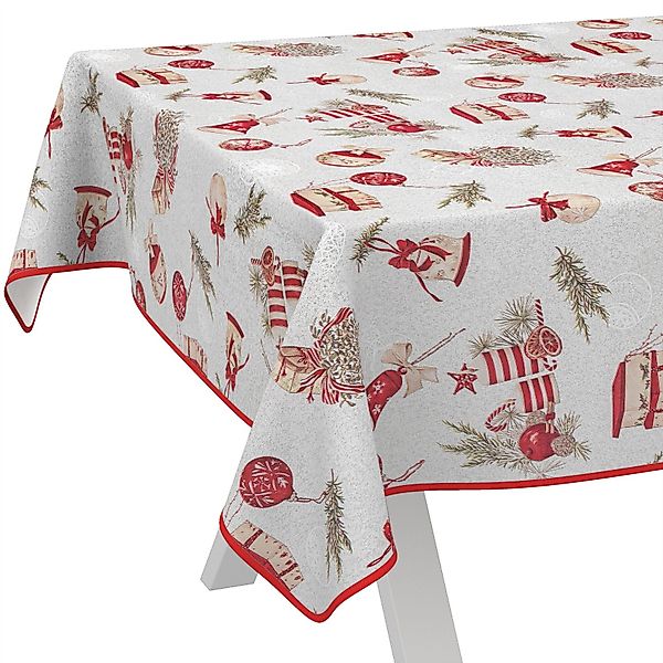 ANRO Tischdecke Wachstuch abwaschbar Weihnachtsschmuck Tischwäsche günstig online kaufen