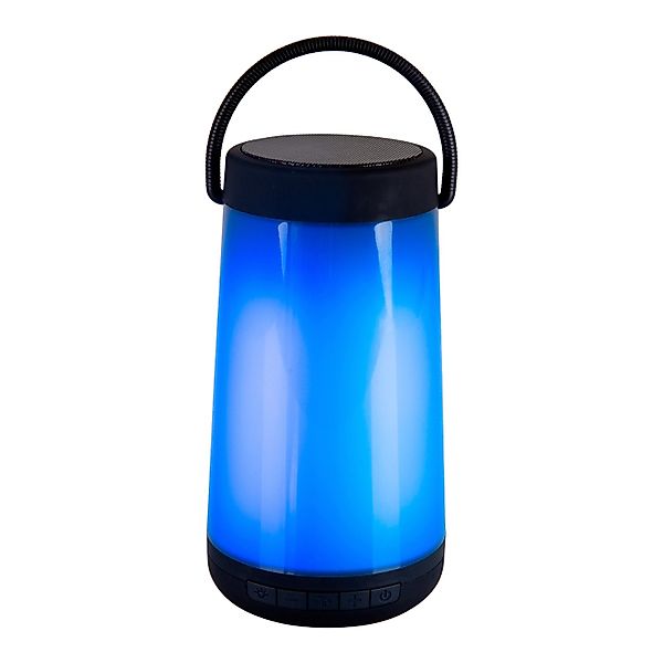 Näve LED-Außentischleuchte Festa mit Bluetooth-Speaker Schwarz Ø 9 cm x 18 günstig online kaufen