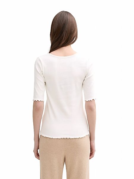 TOM TAILOR Denim T-Shirt mit Rippstruktur günstig online kaufen