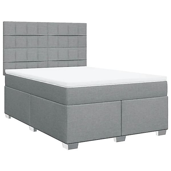 vidaXL Boxspringbett mit Matratze Hellgrau 140x190 cm Stoff 3292783 günstig online kaufen