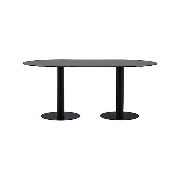 ebuy24 Pillan Esstisch 100x180cm Glas Schwarz Marmor Dekor günstig online kaufen