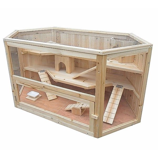 Feel2Home Kleintierkäfig Kleintierkäfig Holz Hamsterstall Meerschweinchenha günstig online kaufen