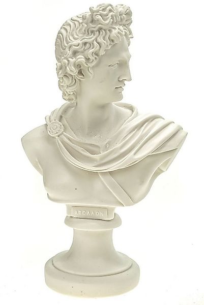 Kremers Schatzkiste Dekofigur Alabaster Büste des Apollon Figur 24 cm weiß günstig online kaufen