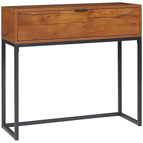 HOMCOM Konsolentisch mit Stauraum für Eingang Stahl Natur 80 x 30 x 76 cm günstig online kaufen