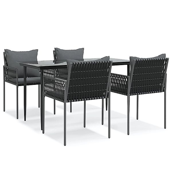 vidaXL 5-Tlg Garten-Essgruppe mit Kissen Poly Rattan und Stahl 3187055 günstig online kaufen