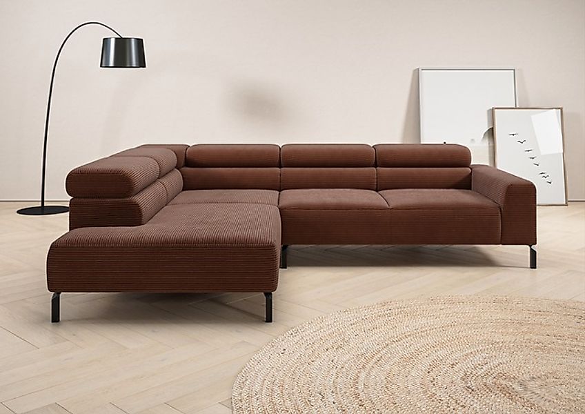 Home affaire Ecksofa »Antonelli, L-Form, inkl. Kopfteilverstellung, Breite günstig online kaufen