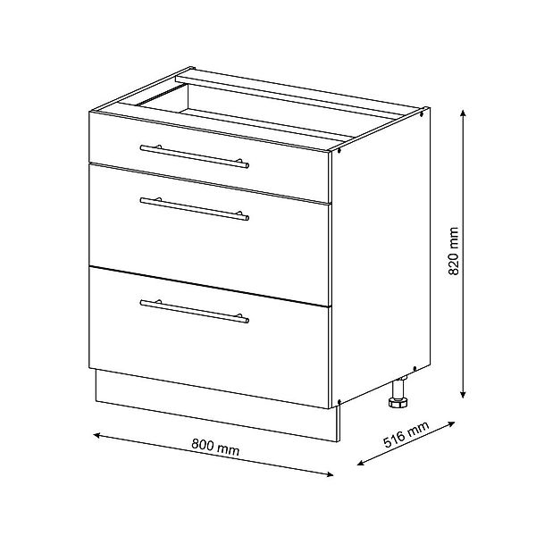 Vicco Unterschrank Fame-Line Weiß Hochglanz/Eiche 80cm, günstig online kaufen