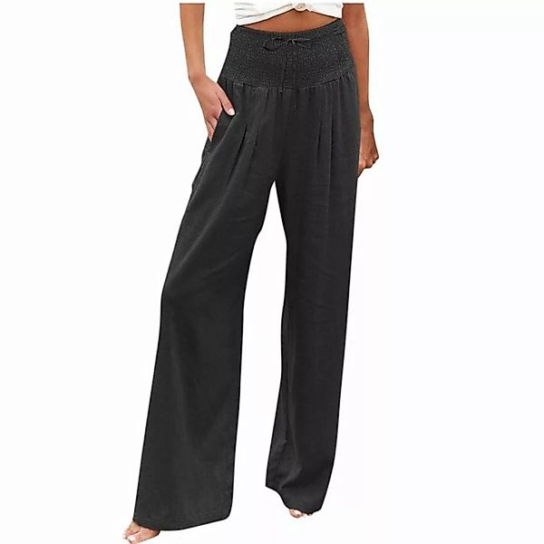 FIDDY Jeanshotpants Mode Leinenhose Loose Lässig Cargohose Hohe Taille Hose günstig online kaufen