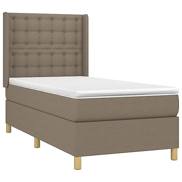 vidaXL Boxspringbett, Boxbett mit Matratze Taupe 80x200 cm Stoff günstig online kaufen