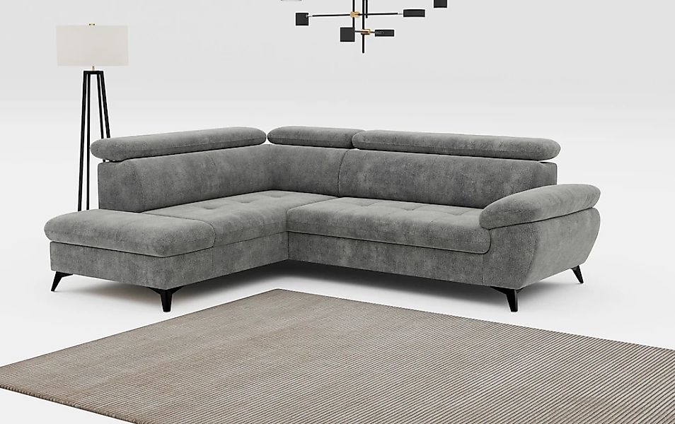 COTTA Ecksofa "Hudson L-Form, B: 256 cm" mit Kopfteilverstellung, optional günstig online kaufen