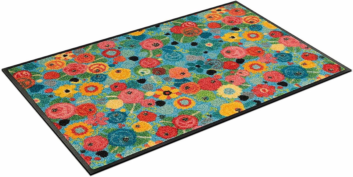 wash+dry by Kleen-Tex Fußmatte "Flower Power" rechteckig 7 mm Höhe günstig online kaufen