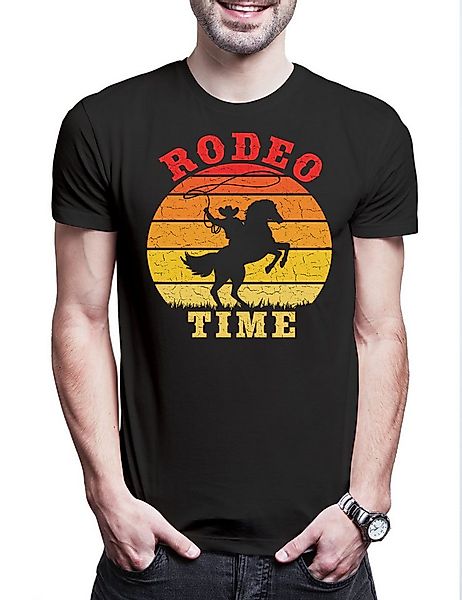 Urban Backwoods Print-Shirt Rodeo Time Herren T-Shirt Pferd Cowboy Country günstig online kaufen