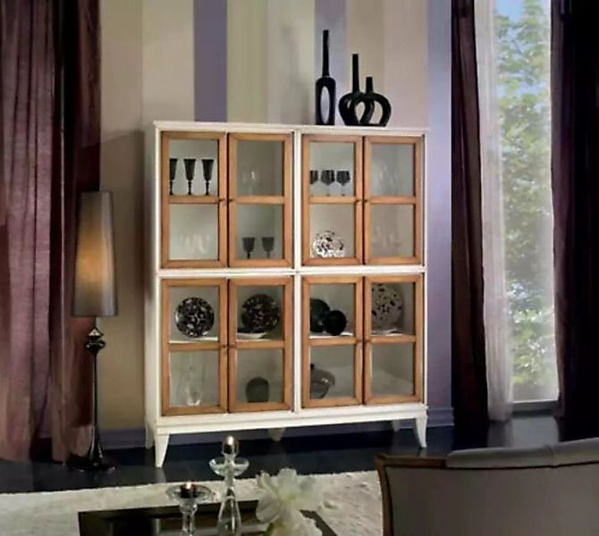 JVmoebel Vitrine Weiß Vitrine Holz Luxus Wohnzimmer Möbel Schrank Neu (1-St günstig online kaufen