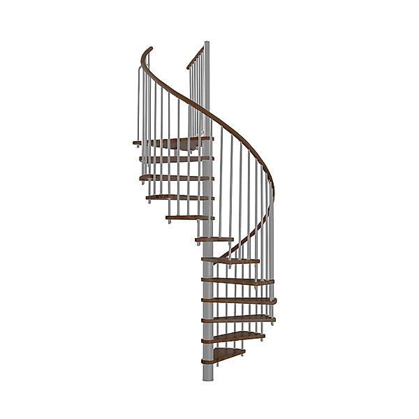 Minka Spindeltreppe Spiral Wood Walnuss Grau 160 cm günstig online kaufen