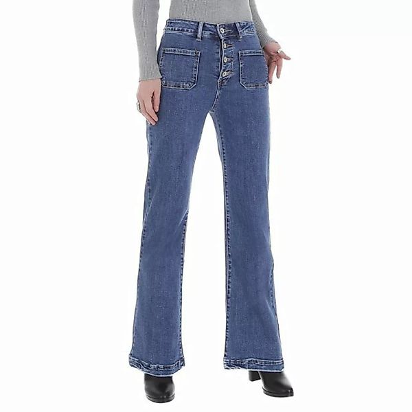Ital-Design Bootcut-Jeans Damen Freizeit Used-Look Stretch Bootcut Jeans in günstig online kaufen