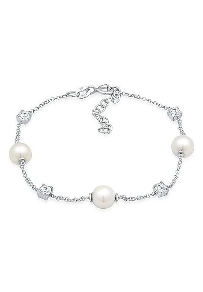 Nenalina Perlenarmband Zirkonia Muschelkernperlen 925 Silber günstig online kaufen