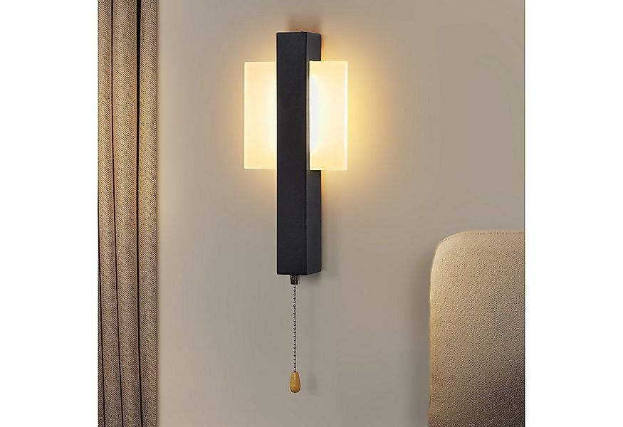 Nettlife LED Wandleuchte Innen Schwarz Modern Flurlempe mit Zugschalter 300 günstig online kaufen